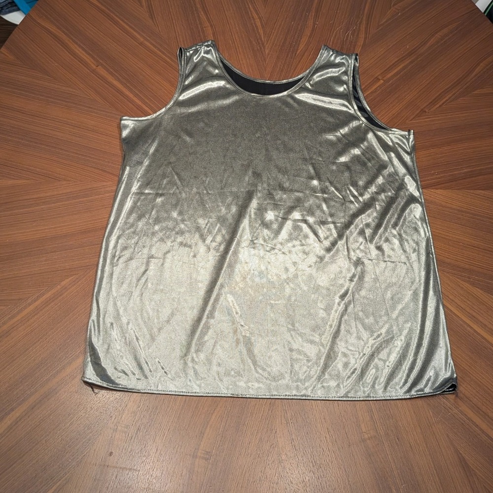Avon Style Tank Top Womens Gold Good Vintage Metallic Sleeveless M/L